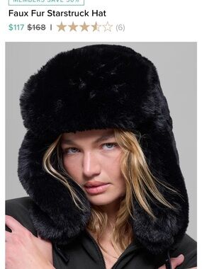 ALO Yoga Black Faux Fur Trapper Hat